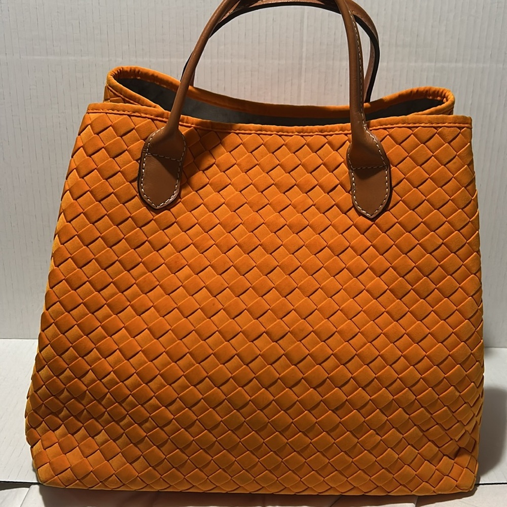 Webe Orange Woven Tote Bag